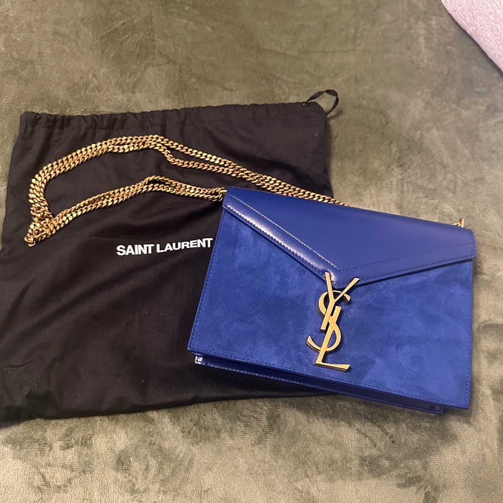 Saint Laurent Medium Cassandra Monogram Leather & Suede Envelope Bag